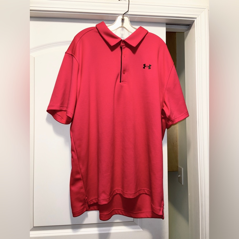 Under Armour Pink Polo Shirt Classic Short Sleeve